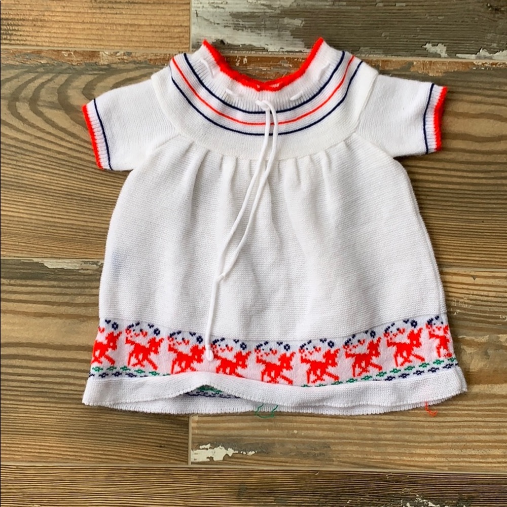 Vintage reindeer sweater dress